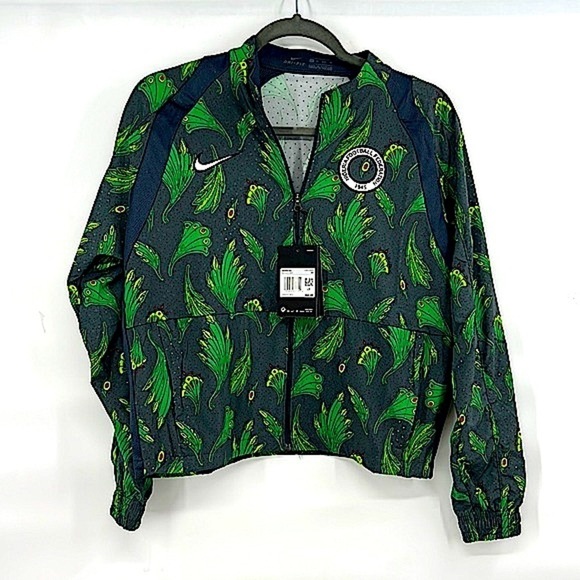 Nike Nigeria Cropped Jacket Football Dri-FIT Feather Print Packable size XS - Picture 2 of 6